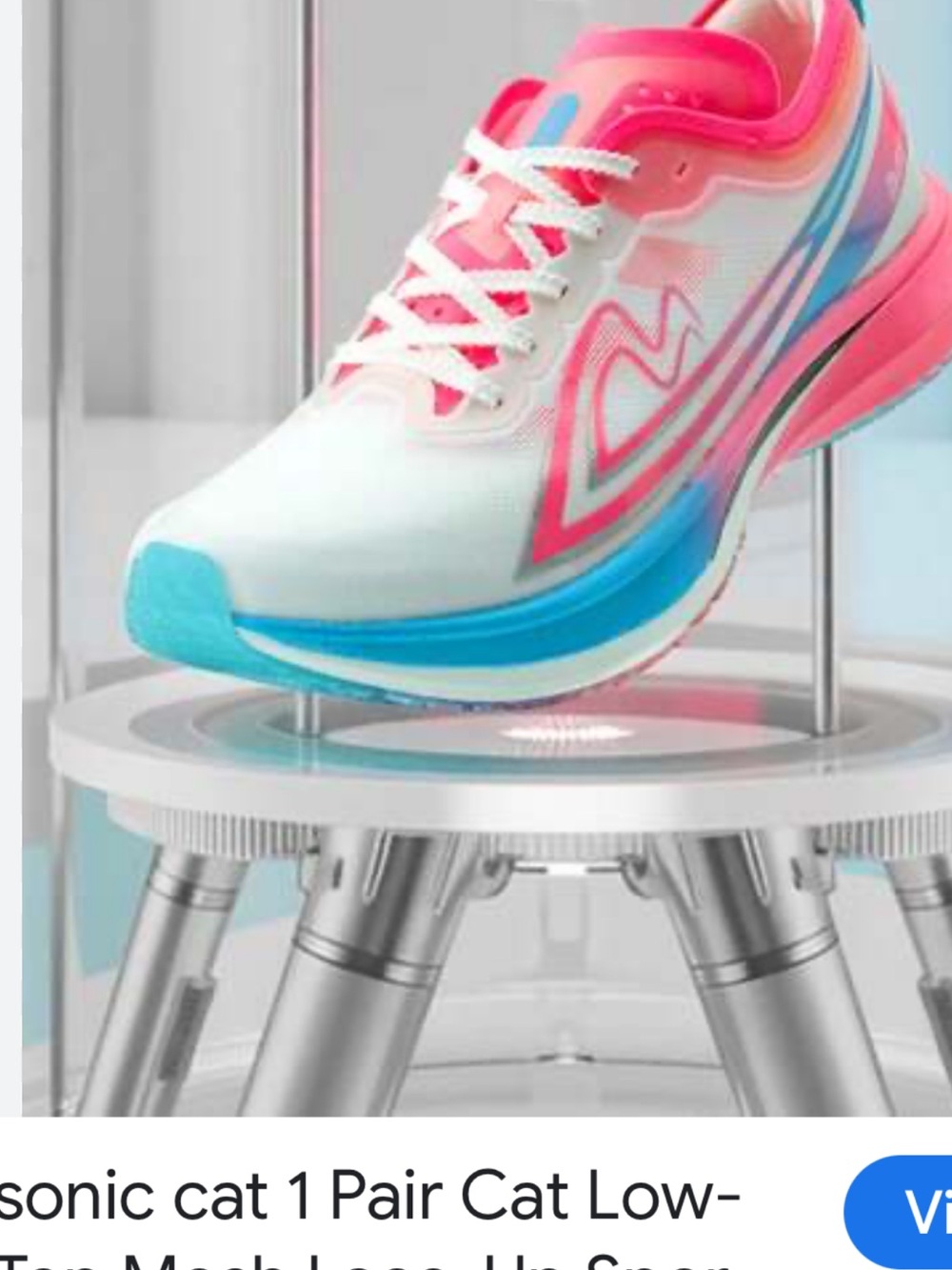 Women’s Lightweight Running Shoe in White, Pink & Blue